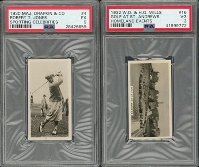 1920s-90s Golf Cards Collection of Complete Sets (5 Different), Partial Sets (3 Different) and PSA-Graded Items (2 Different) – Featuring Bobby Jones